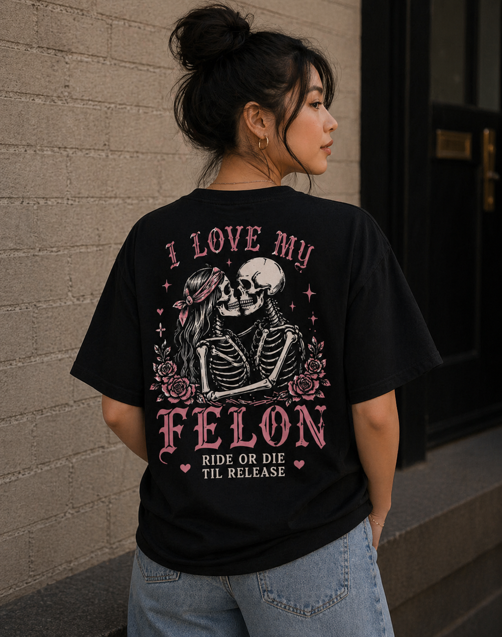 I Love My Felon Full Back Tee
