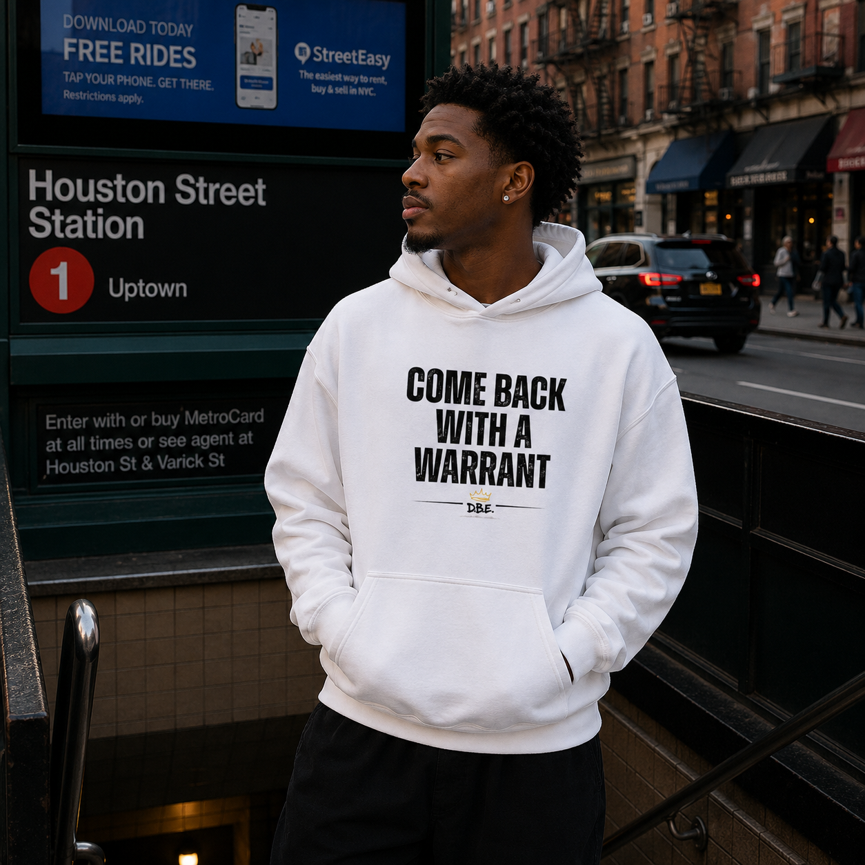 Come Back With A Warrant Hoodie - Front