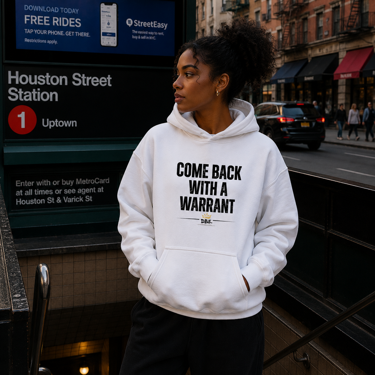 Come Back With A Warrant Hoodie - Front