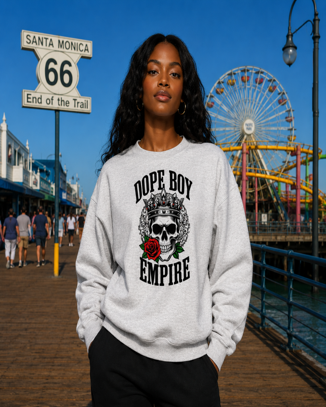 Skull + Rose Crewneck - Front