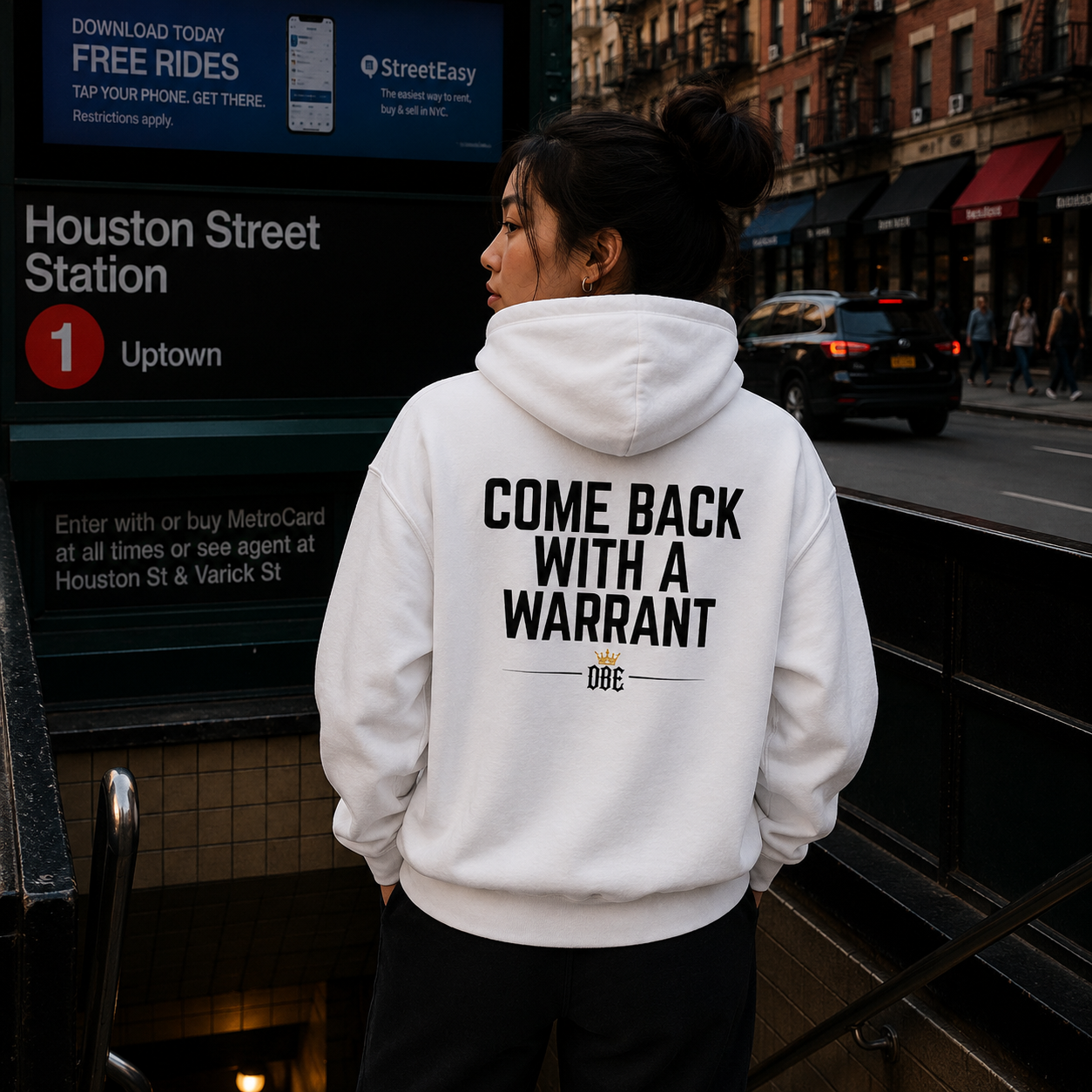 Come Back With A Warrant Hoodie - Back Print