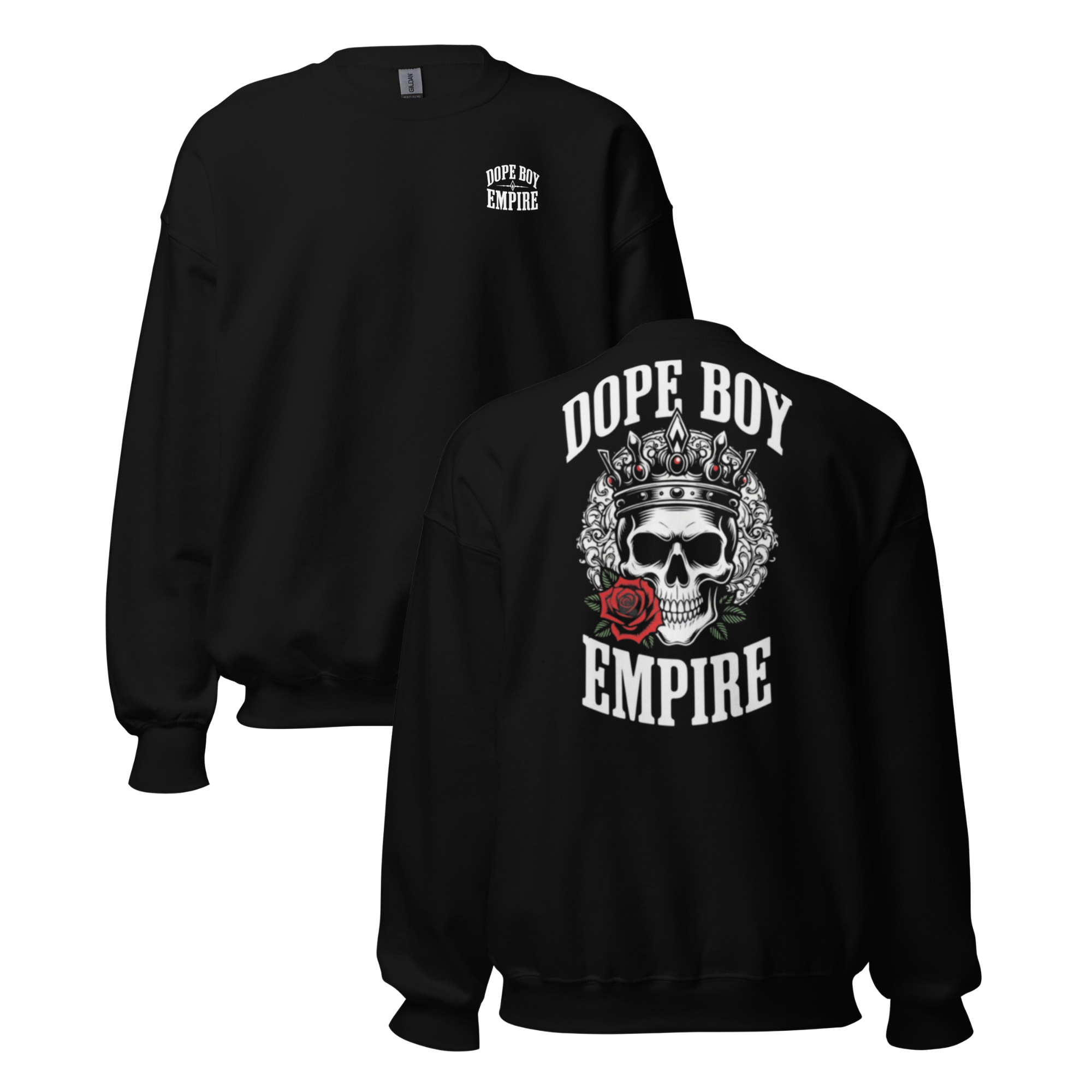 Skull + Rose Crewneck - Back Print